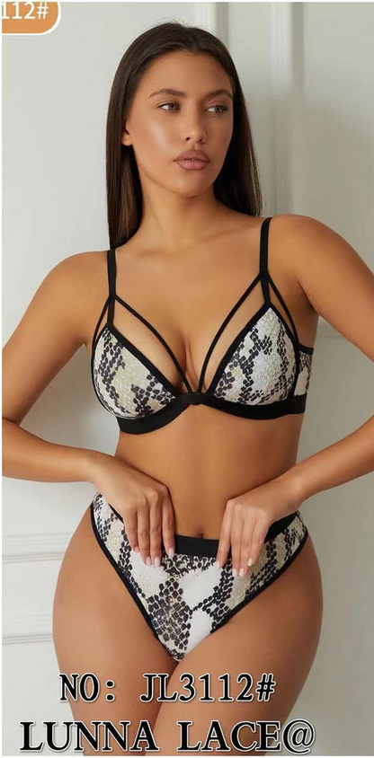 Snake Priint Serpent Luxe Bra Set