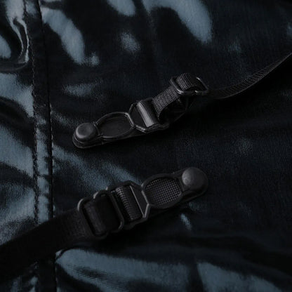 Midnight Onyx Faux-Leather Corset & Garter 3-Piece Set