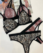 Snake Priint Serpent Luxe Bra Set
