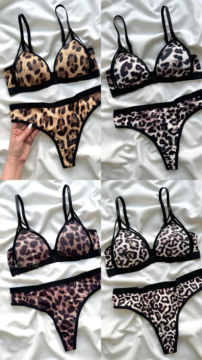 Leopard Print Bra Set