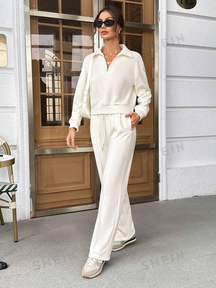 Essential Minimalist Pullover & Wide-Leg Pant Set