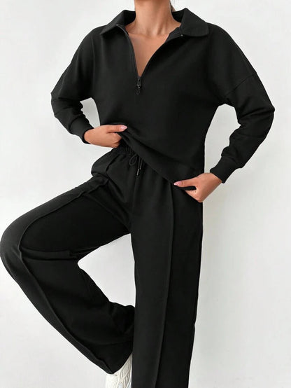 Essential Minimalist Pullover & Wide-Leg Pant Set