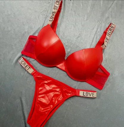 Love Secret Leather Bra Set