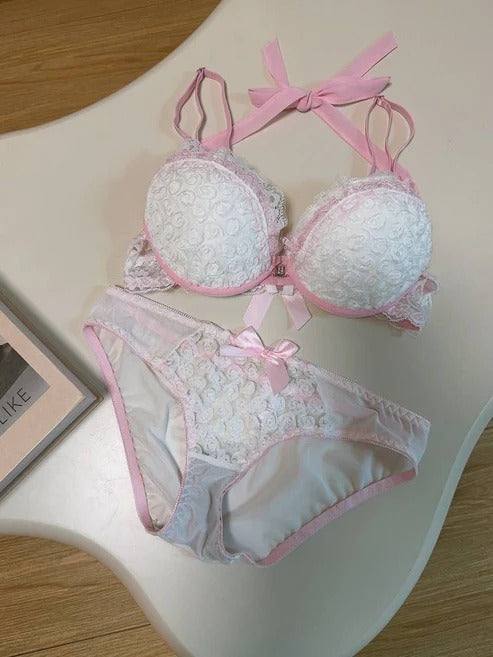 Bridal Blush Bloom Lace Bra & Panty Set