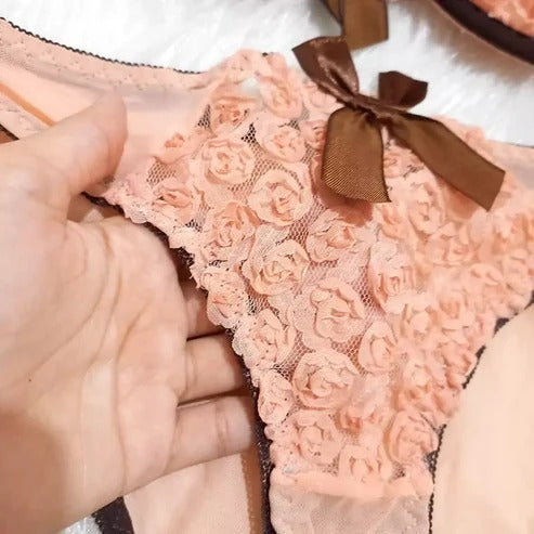 Bridal Blush Bloom Lace Bra & Panty Set