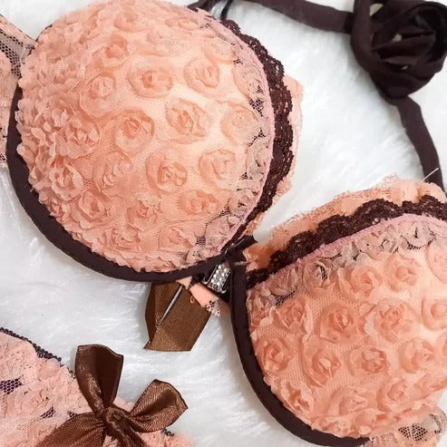 Bridal Blush Bloom Lace Bra & Panty Set