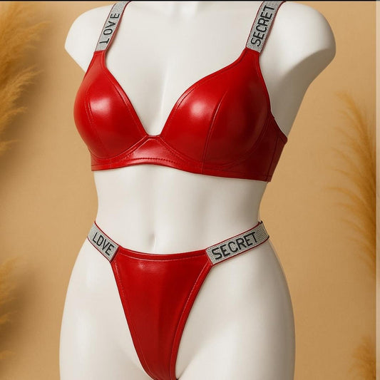 Love Secret Leather Bra Set