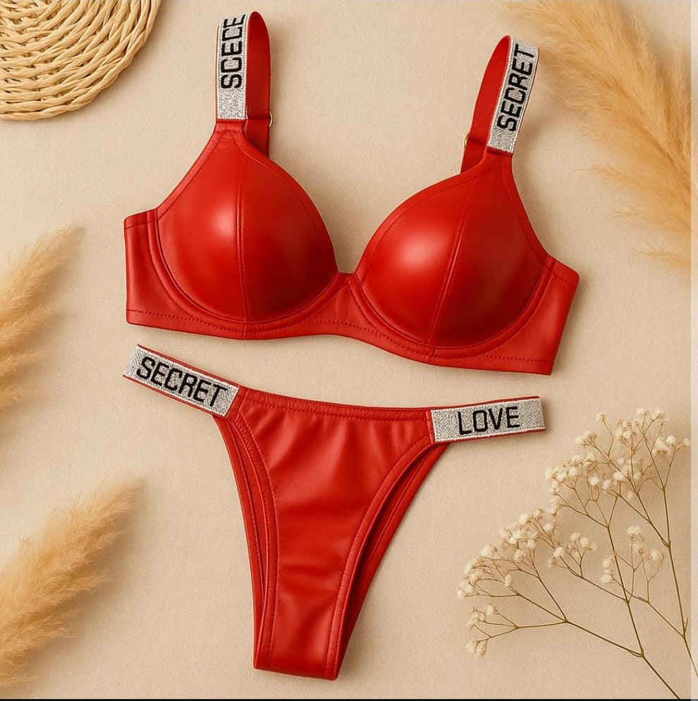 Love Secret Leather Bra Set