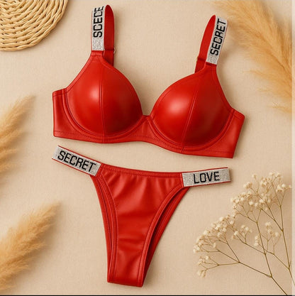 Love Secret Leather Bra Set