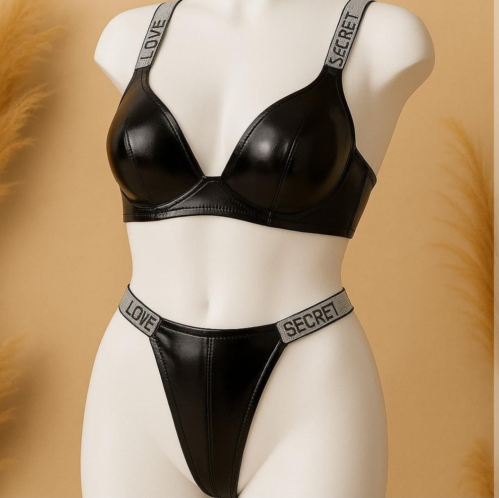 Love Secret Leather Bra Set