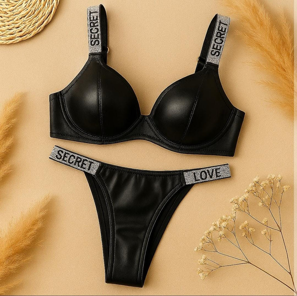 Love Secret Leather Bra Set