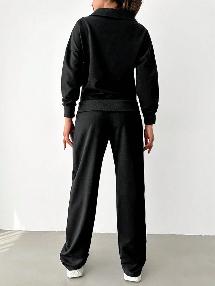 Essential Minimalist Pullover & Wide-Leg Pant Set