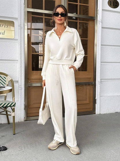 Essential Minimalist Pullover & Wide-Leg Pant Set