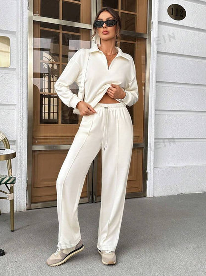 Essential Minimalist Pullover & Wide-Leg Pant Set