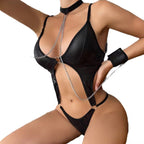 Black Leather Fantasy Bodysuit