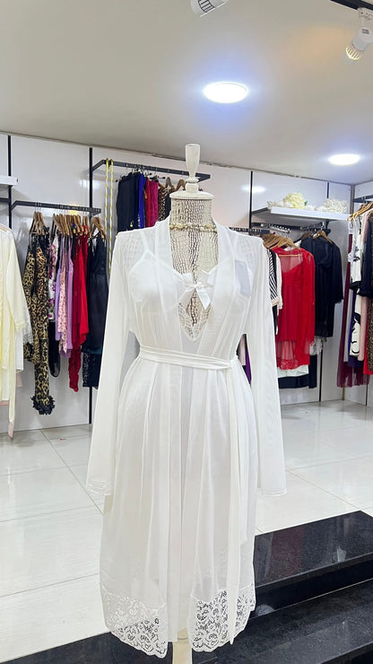 Romantic Red Chemise & Dressing Gown Duo Set