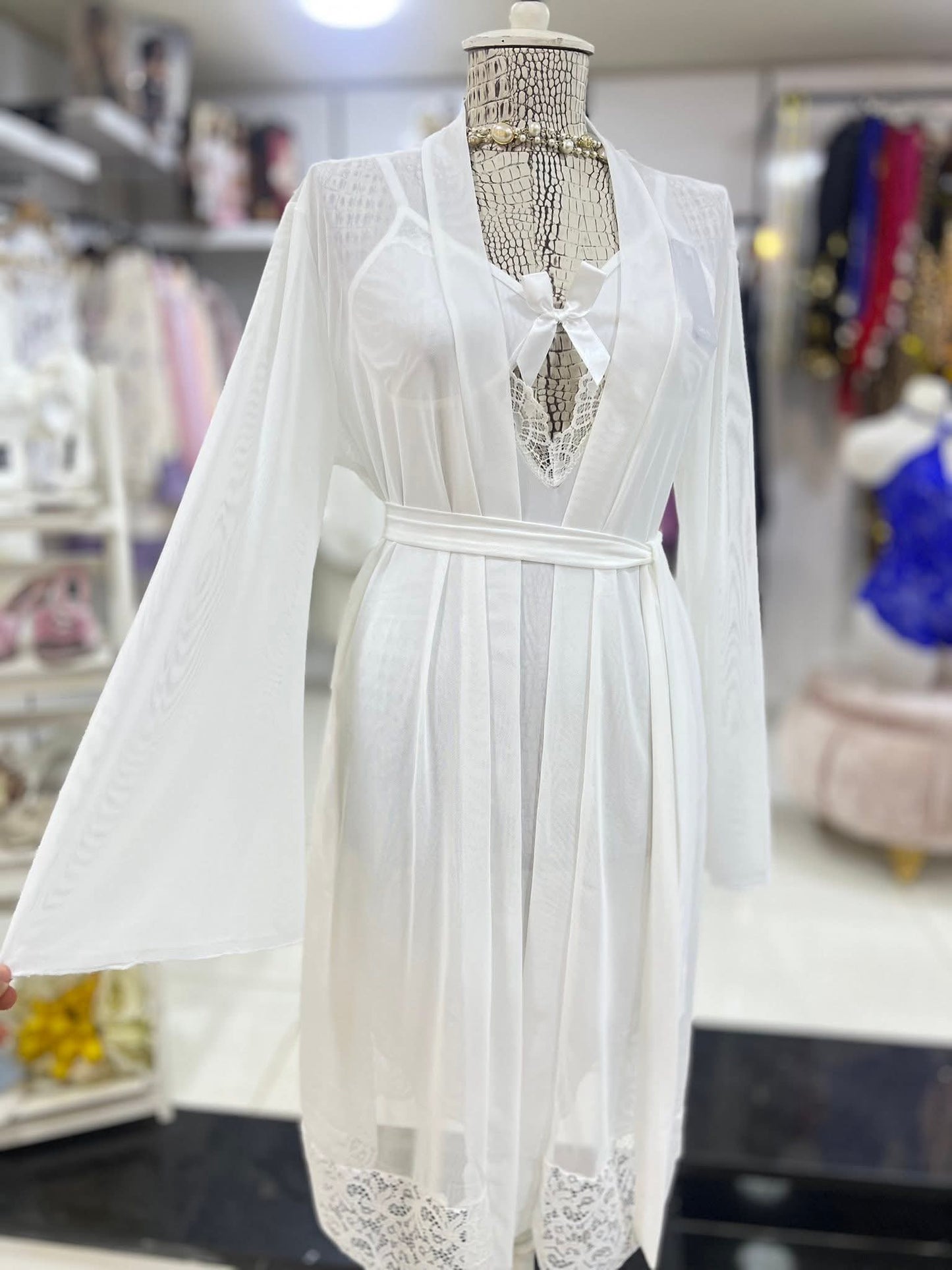 Romantic Red Chemise & Dressing Gown Duo Set