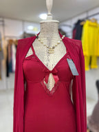 Romantic Red Chemise & Dressing Gown Duo Set