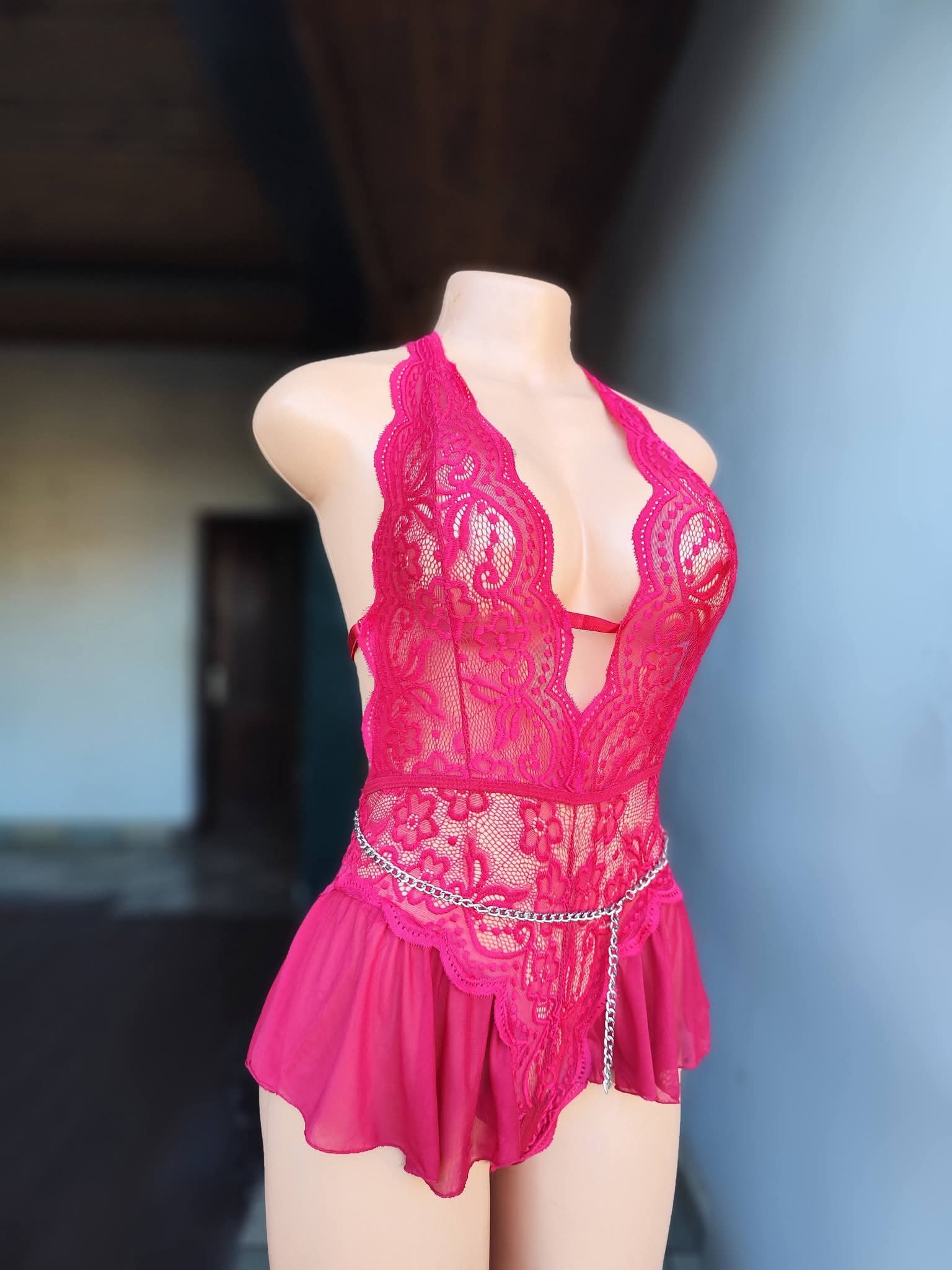 Secret Desires Lace Teddy (Crotchless)