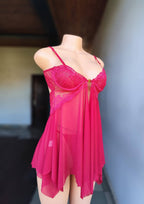 Front-Open Mesh Lingerie Set
