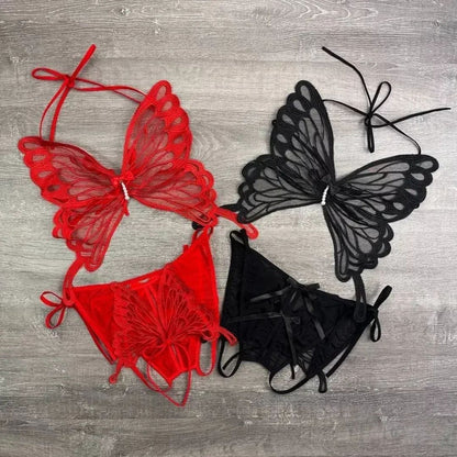 Butterfly Embroidered Lingerie Set