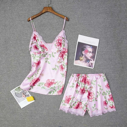 Floral Satin Cami & Shorts Nightwear Set