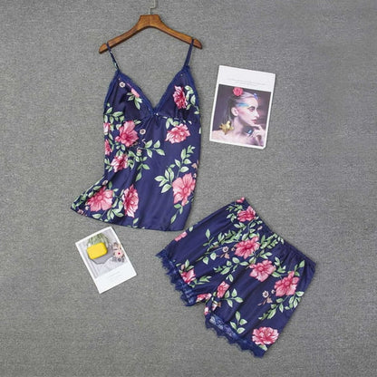 Floral Satin Cami & Shorts Nightwear Set