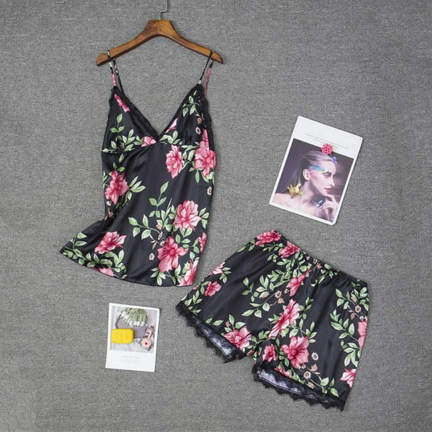 Floral Satin Cami & Shorts Nightwear Set