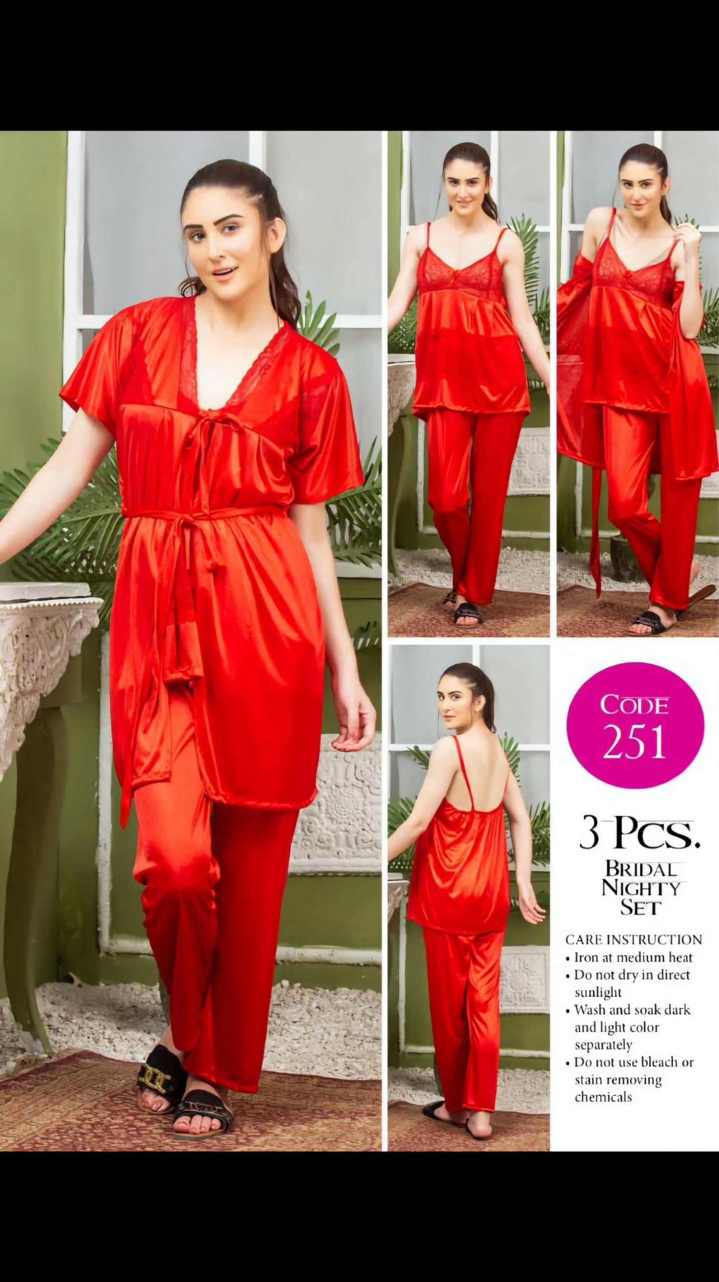 Premium Silk Jersey 3-Piece Bridal Set