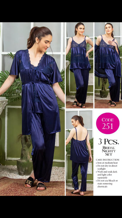 Premium Silk Jersey 3-Piece Bridal Set