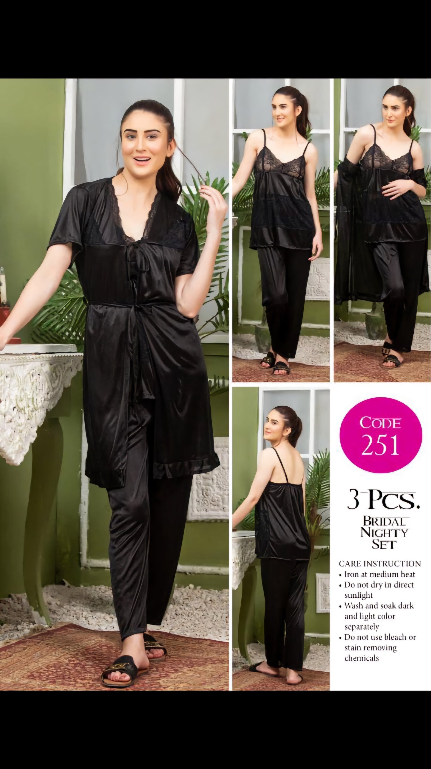 Premium Silk Jersey 3-Piece Bridal Set