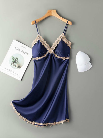 Satin Lace Trim Nightdress