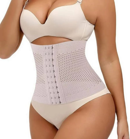 Breathable High-Compression Waist Trainer – Mesh Hollow-Out Belly Shaper & Postpartum Recovery Cincher