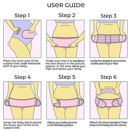 Adjustable Pregnancy Belly Band – 3-piece Maternity Support Set for Back, Hip, and Pelvic Pain Relief