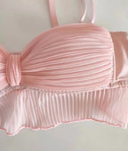 Pleated Satin Bra & Panty Set