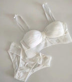 Pleated Satin Bra & Panty Set