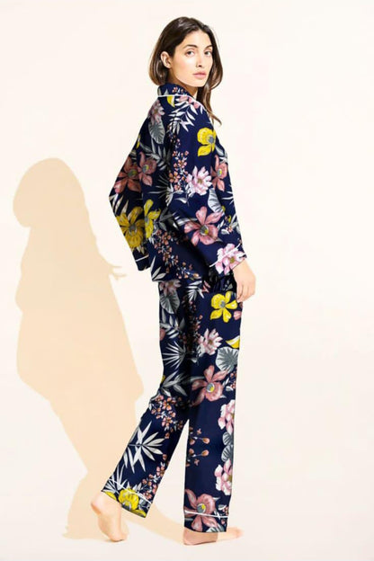 Midnight Garden Linen Pajama Set