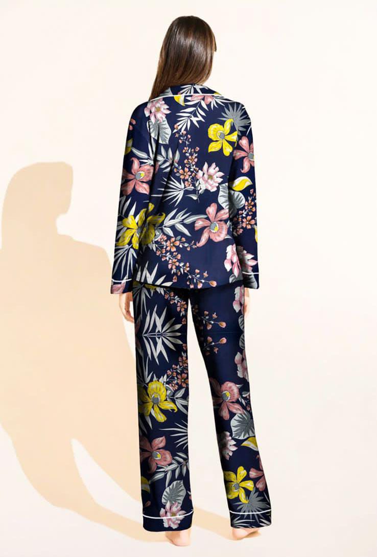 Midnight Garden Linen Pajama Set