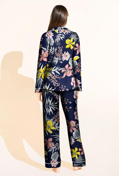 Midnight Garden Linen Pajama Set