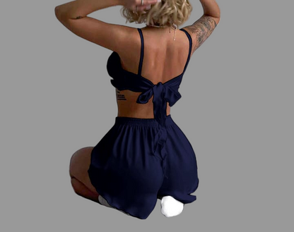 Silk Tie-Back Nightwear Set