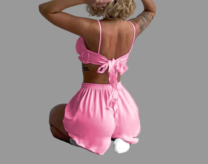 Silk Tie-Back Nightwear Set