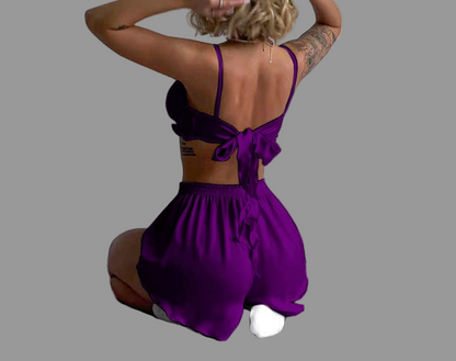 Silk Tie-Back Nightwear Set