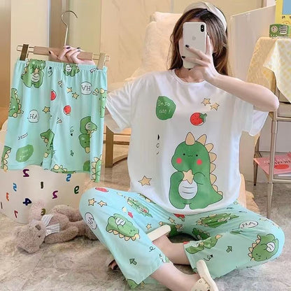 Playful Cotton Pajama Set - 3 Piece