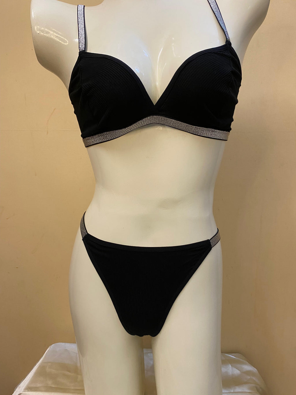 Elegant Rib Knit Lingerie Set