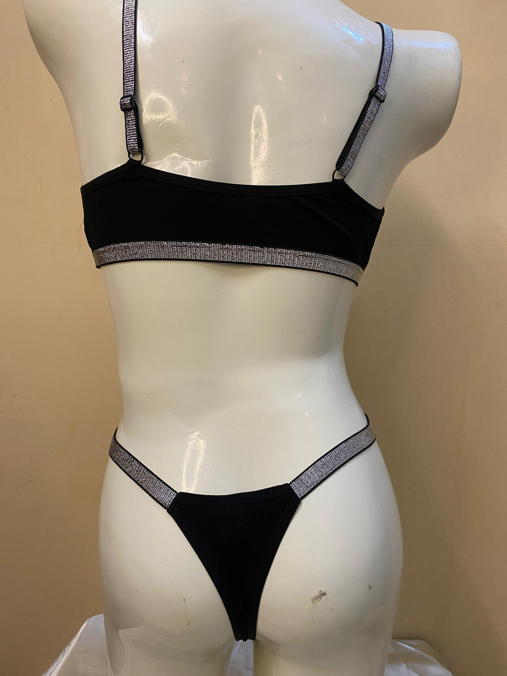 Elegant Rib Knit Lingerie Set