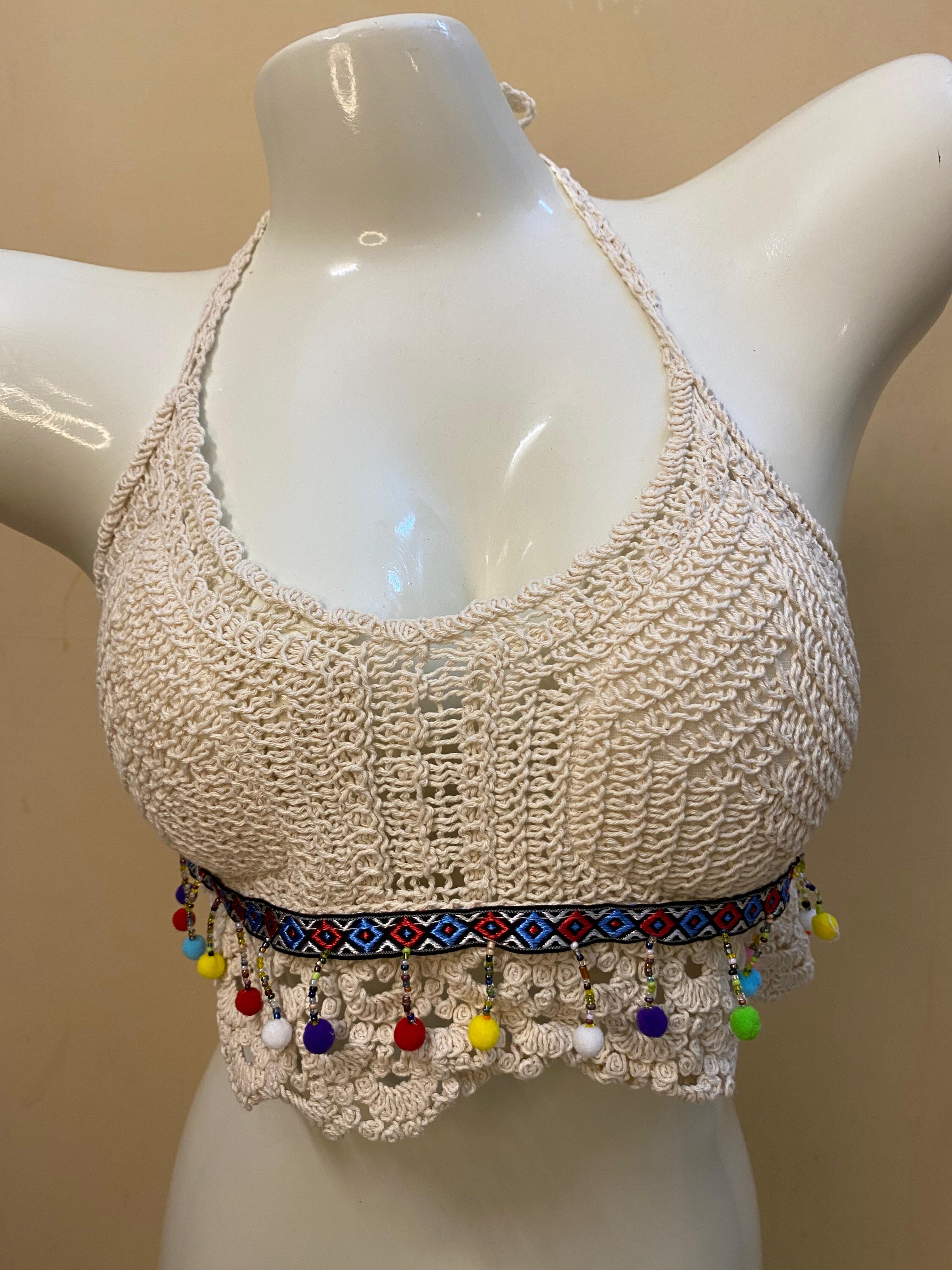 Bohemian Crochet Halter Bralette