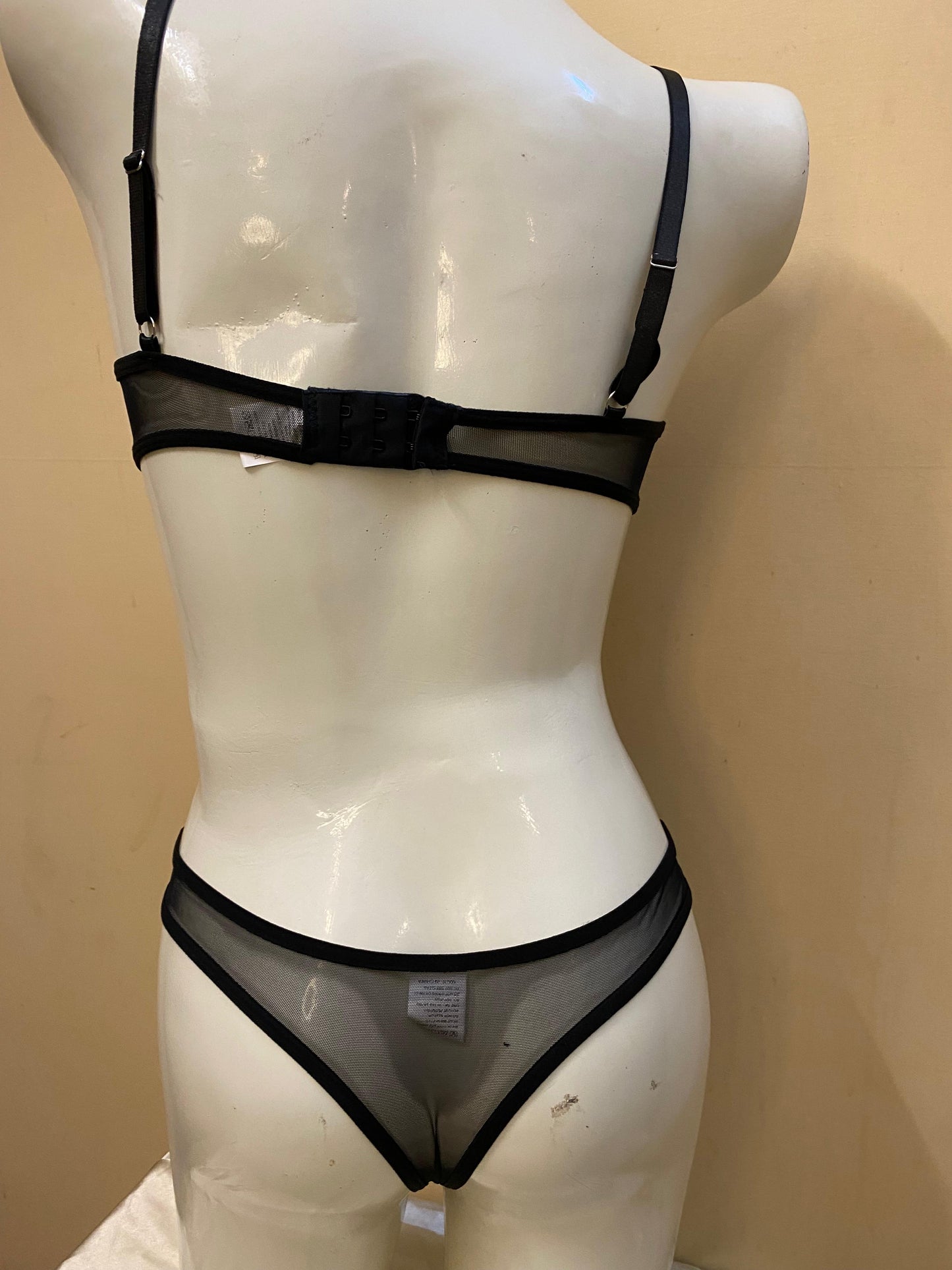 Purple Flower Mesh Lingerie Set