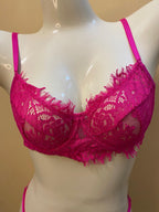 Pink Lace Underwire Lingerie Set