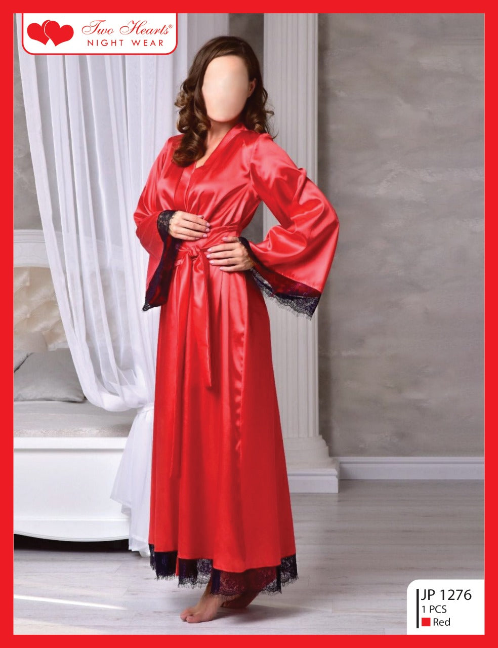 Satin Long Nightwear Robe – Two Hearts Collection