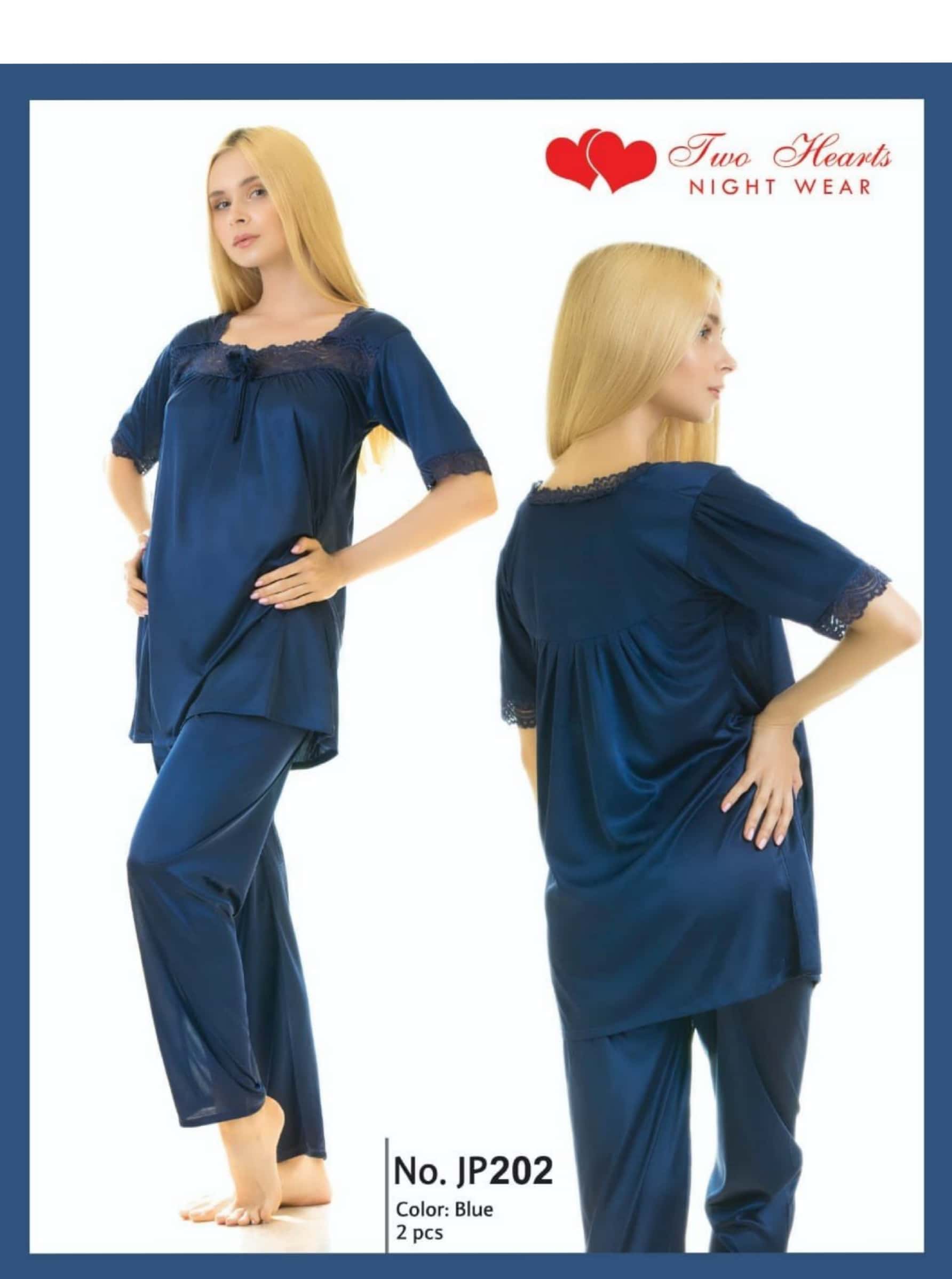 2-Piece Silk Nightwear Set – Two Hearts Collection